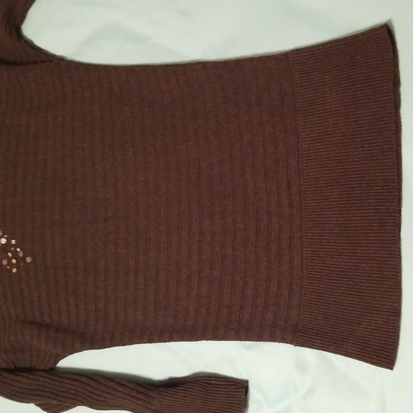 Elegant BLACK RIVET Knitted Dark Grey Dress Long Sleeves w Sequins Women Size S - Picture 14 of 16